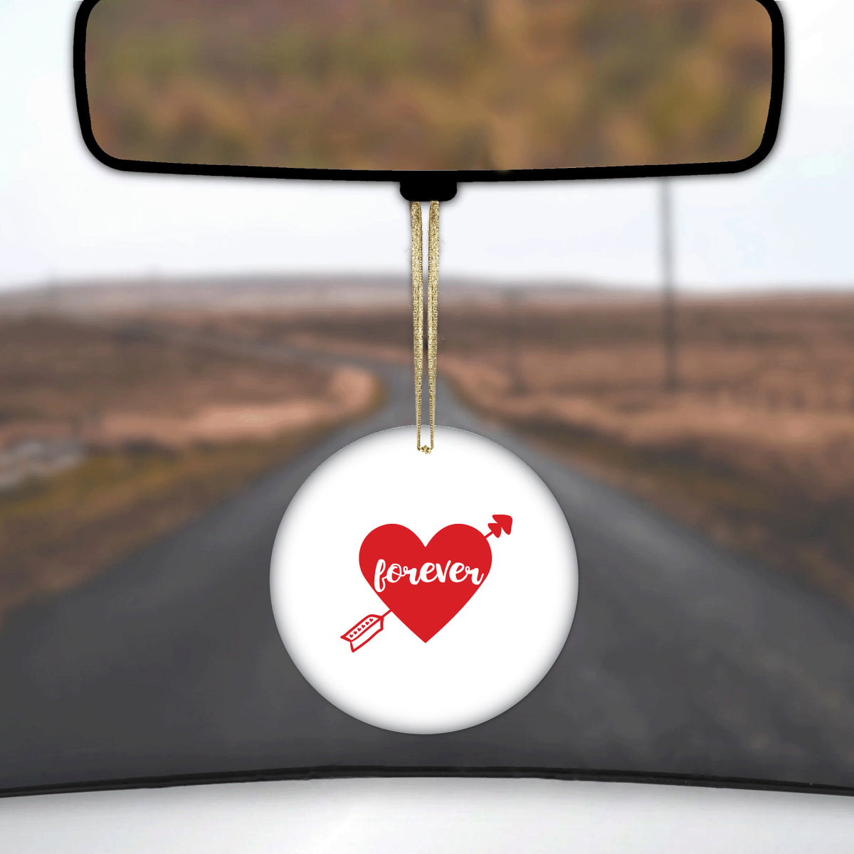 Heart Arrow Forever Valentine Ceramic Ornament, view 3