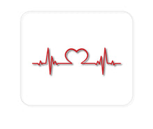 DistinctInk Custom Foam Rubber Mouse Pad - 1/4" Thick - Heart Pulse EKG Red Valentine