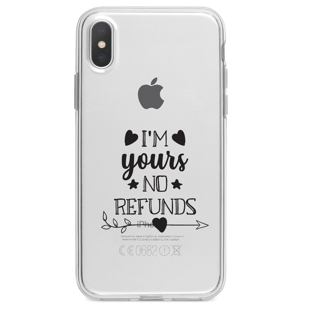 I'm Yours, No Refunds Clear Shockproof iPhone Case, view 3