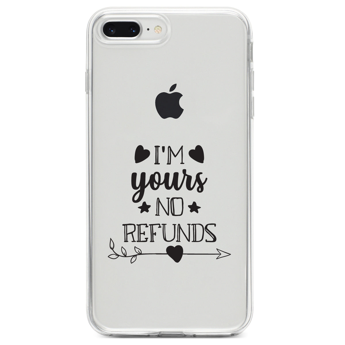 I'm Yours, No Refunds Clear Shockproof iPhone Case, view 6