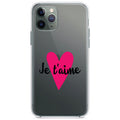 Je T'Aime, Pink Heart Clear Shockproof iPhone Case