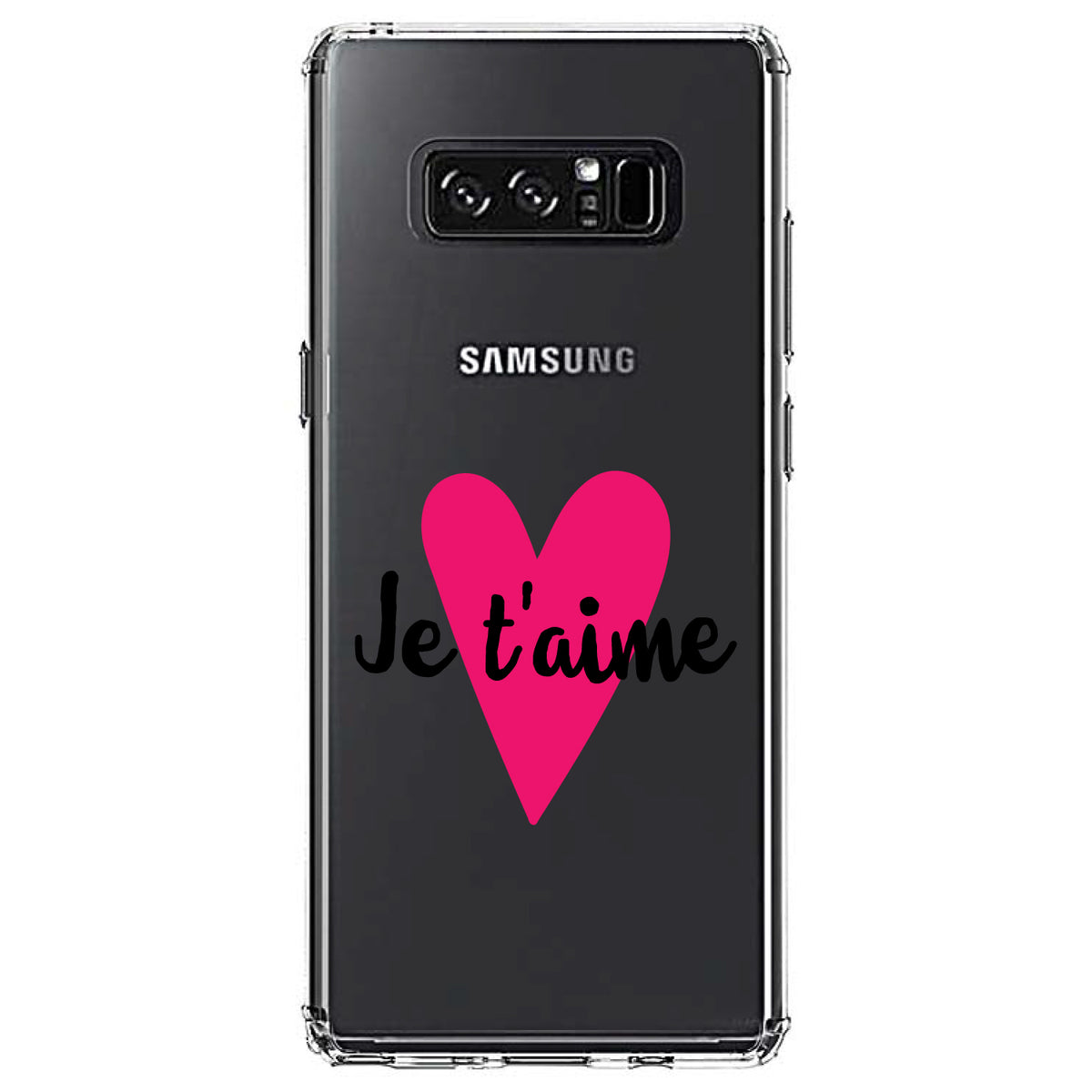 Je T'Aime, Pink Heart Clear Shockproof iPhone Case, view 12