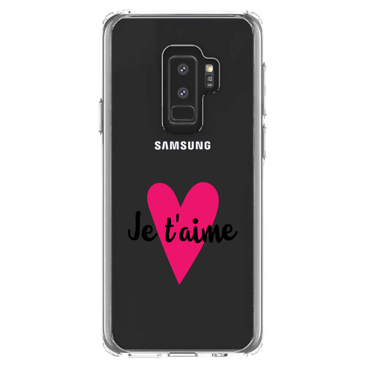 Je T'Aime, Pink Heart Clear Shockproof iPhone Case, view 20