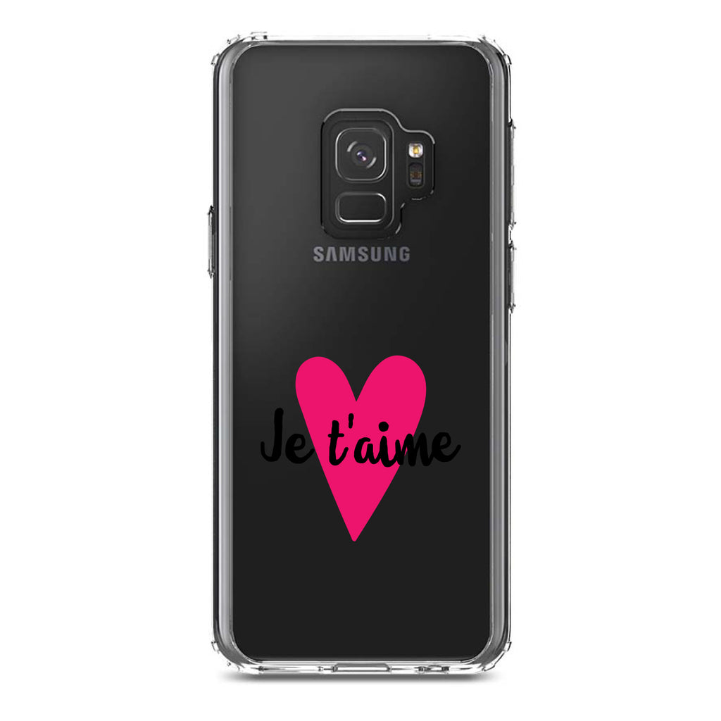 Je T'Aime, Pink Heart Clear Shockproof iPhone Case, view 19