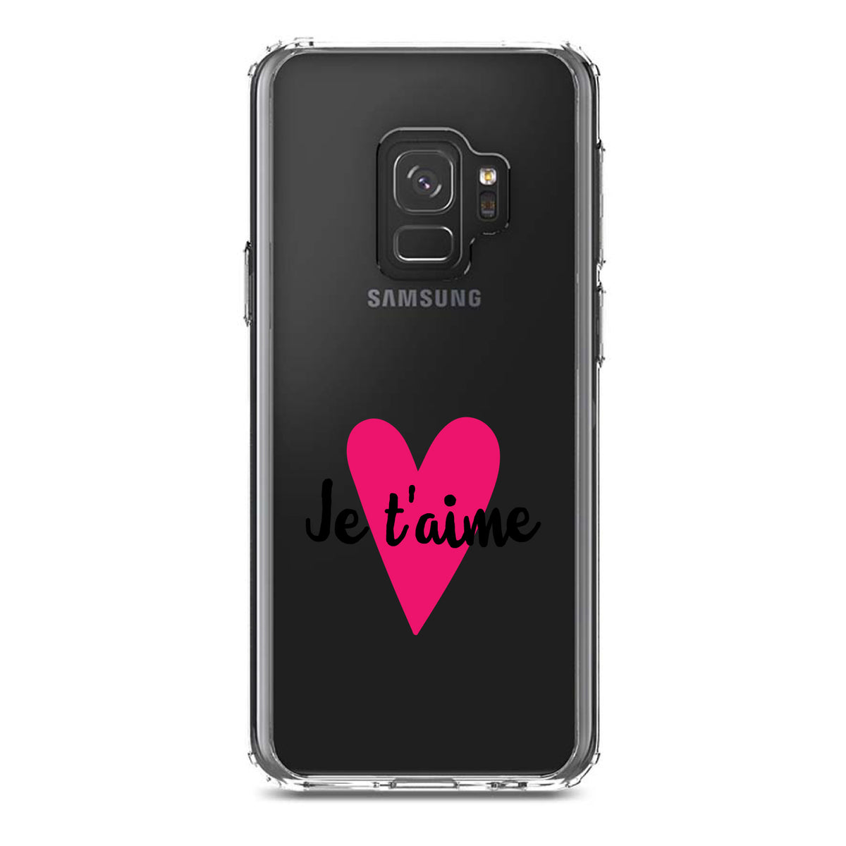 Je T'Aime, Pink Heart Clear Shockproof iPhone Case, view 19