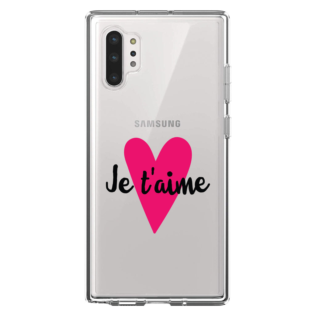 Je T'Aime, Pink Heart Clear Shockproof iPhone Case, view 10
