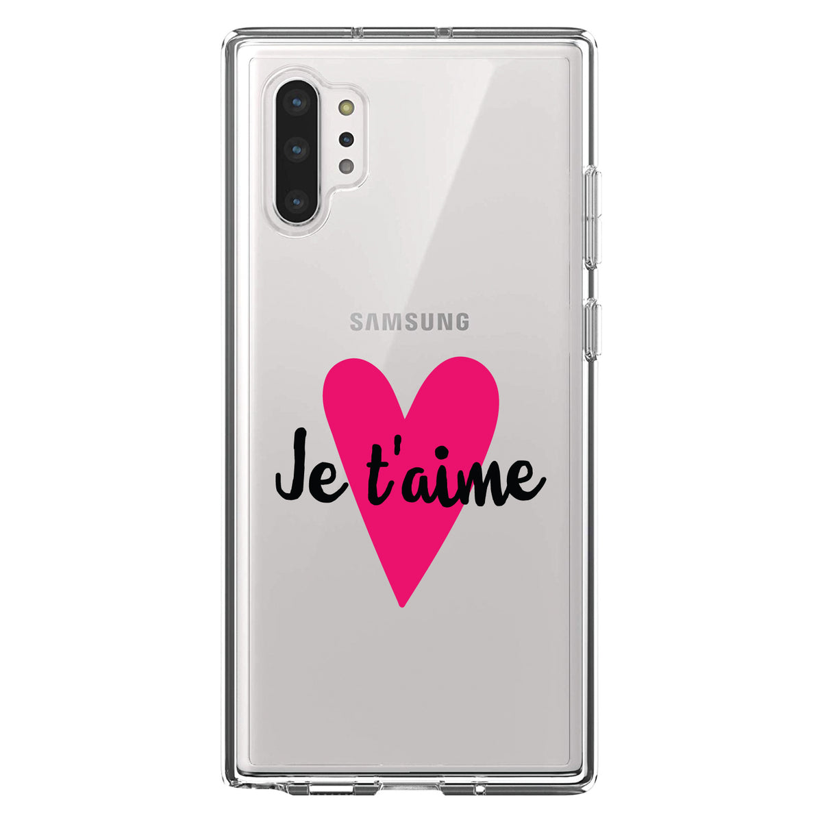 Je T'Aime, Pink Heart Clear Shockproof iPhone Case, view 10
