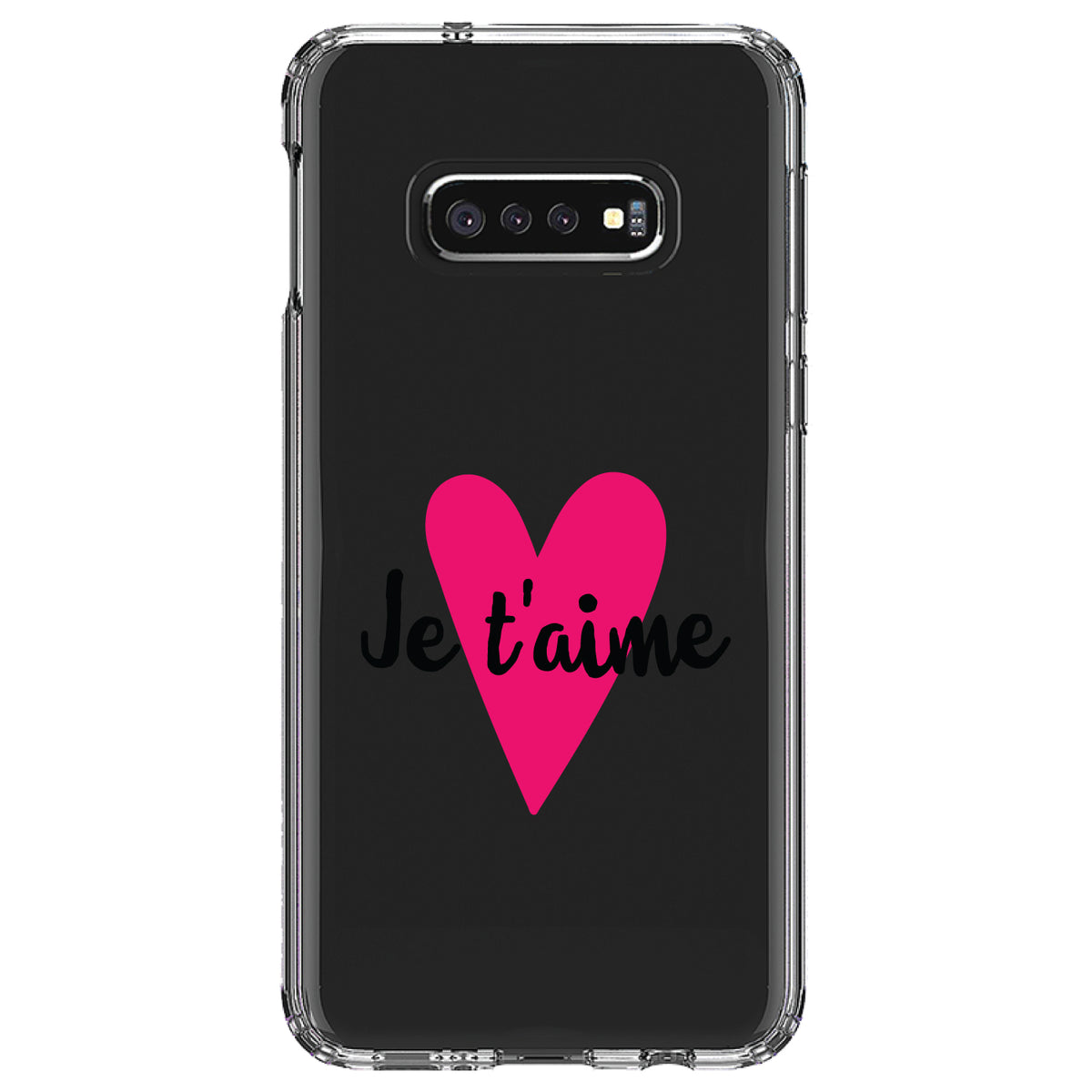 Je T'Aime, Pink Heart Clear Shockproof iPhone Case, view 18