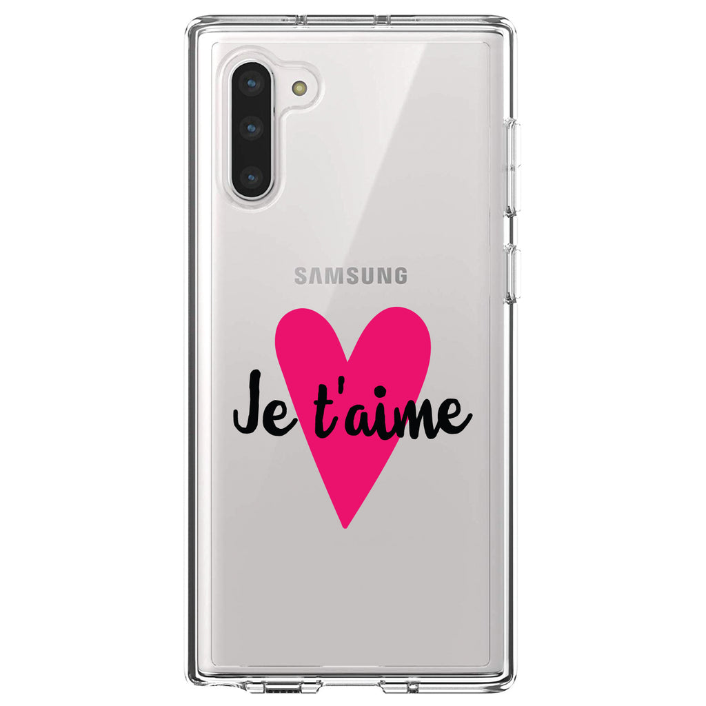 Je T'Aime, Pink Heart Clear Shockproof iPhone Case, view 9