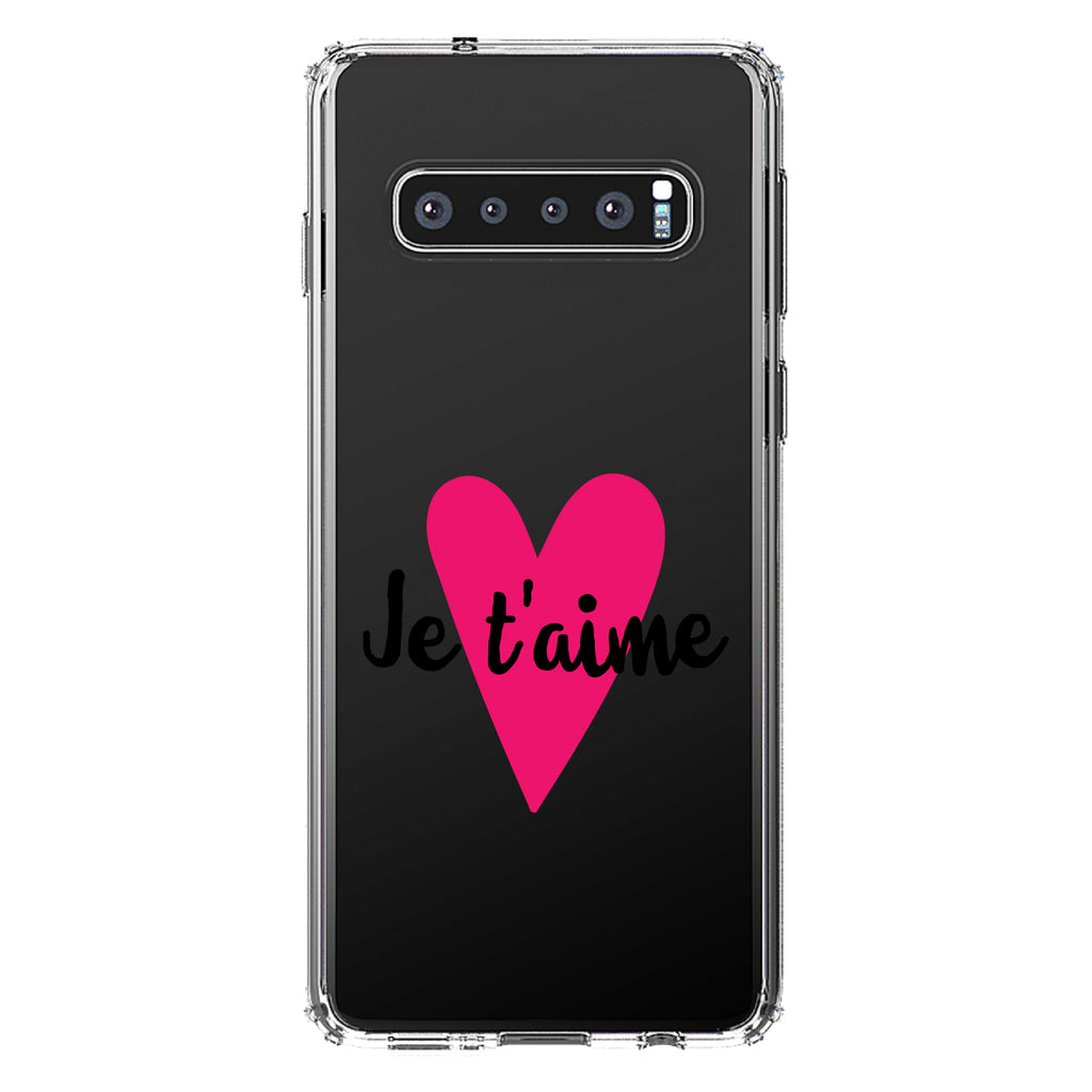 Je T'Aime, Pink Heart Clear Shockproof iPhone Case, view 17