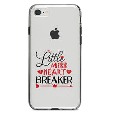 DistinctInk® Clear Shockproof Hybrid Case for Apple iPhone / Samsung Galaxy / Google Pixel - Little Miss Heart Breaker