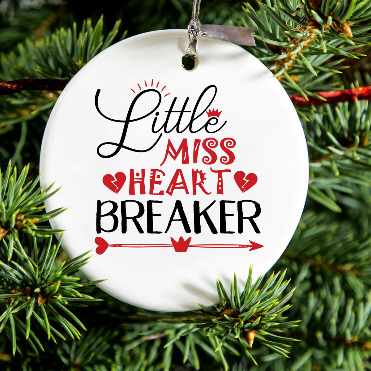 Little Miss Heart Breaker Ceramic Ornament, view 2