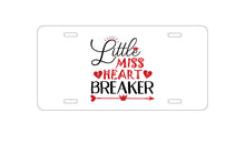 DistinctInk Custom Aluminum Decorative Vanity Front License Plate - Little Miss Heart Breaker