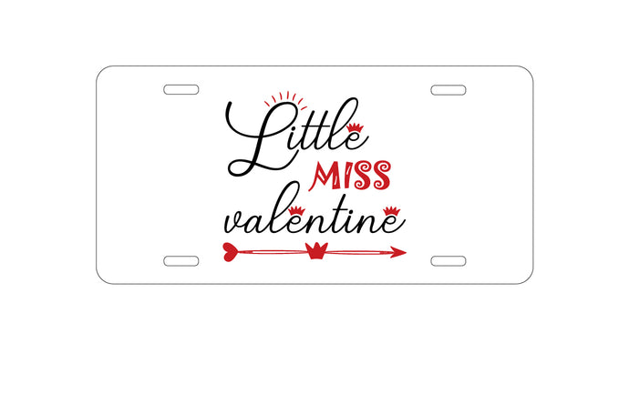 DistinctInk Custom Aluminum Decorative Vanity Front License Plate - Little Miss Valentine