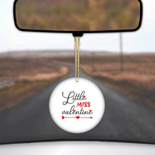 DistinctInk® Hanging Ceramic Christmas Tree Ornament with Gold String - Great Gift / Present - 2 3/4 inch Diameter - Little Miss Valentine