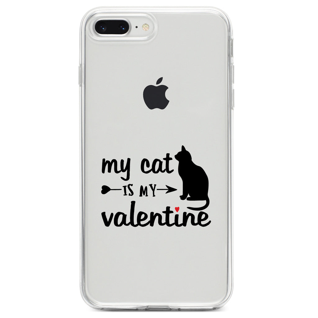 My Cat is My Valentine Clear Shockproof iPhone Case, view 6