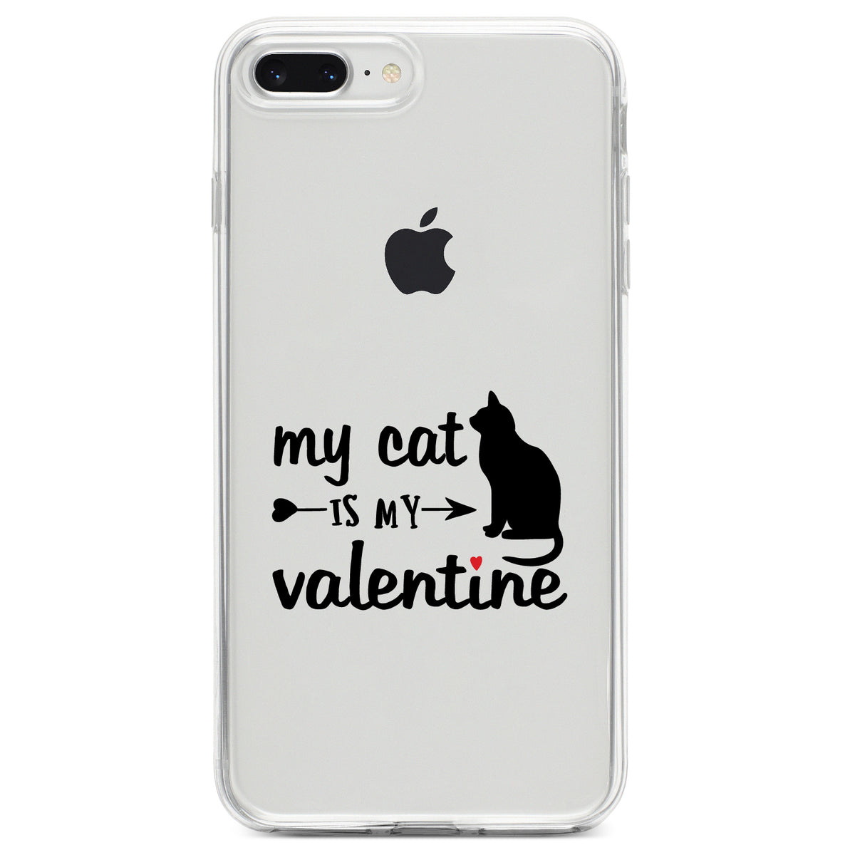 My Cat is My Valentine Clear Shockproof iPhone Case, view 6