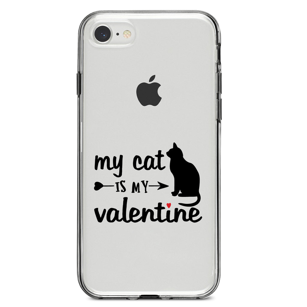 My Cat is My Valentine Clear Shockproof iPhone Case, view 5