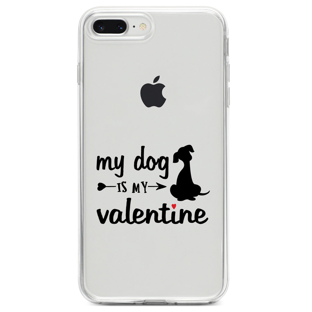 My Dog is My Valentine Clear Shockproof iPhone Case, view 6