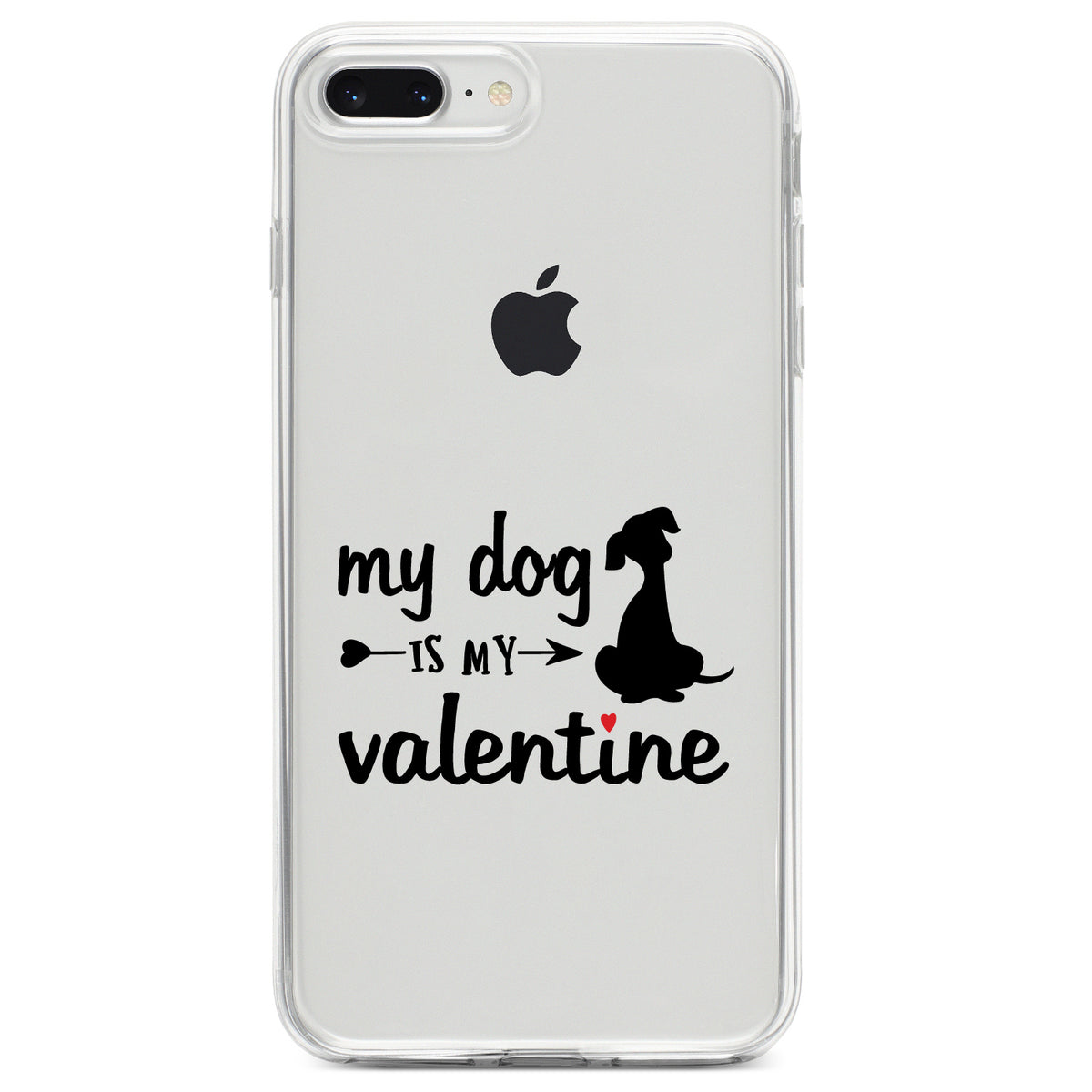 My Dog is My Valentine Clear Shockproof iPhone Case, view 6