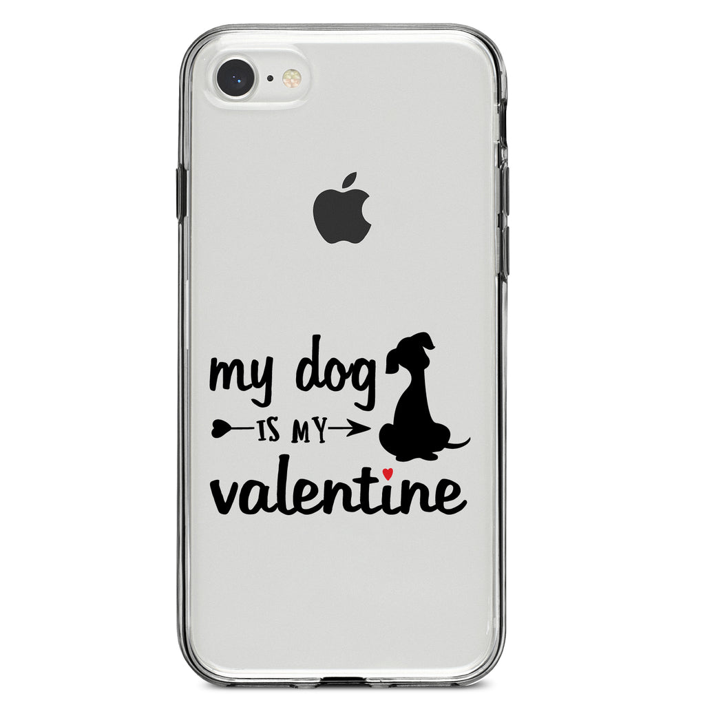 My Dog is My Valentine Clear Shockproof iPhone Case, view 5