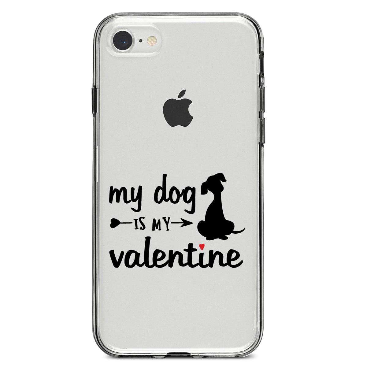 My Dog is My Valentine Clear Shockproof iPhone Case, view 5