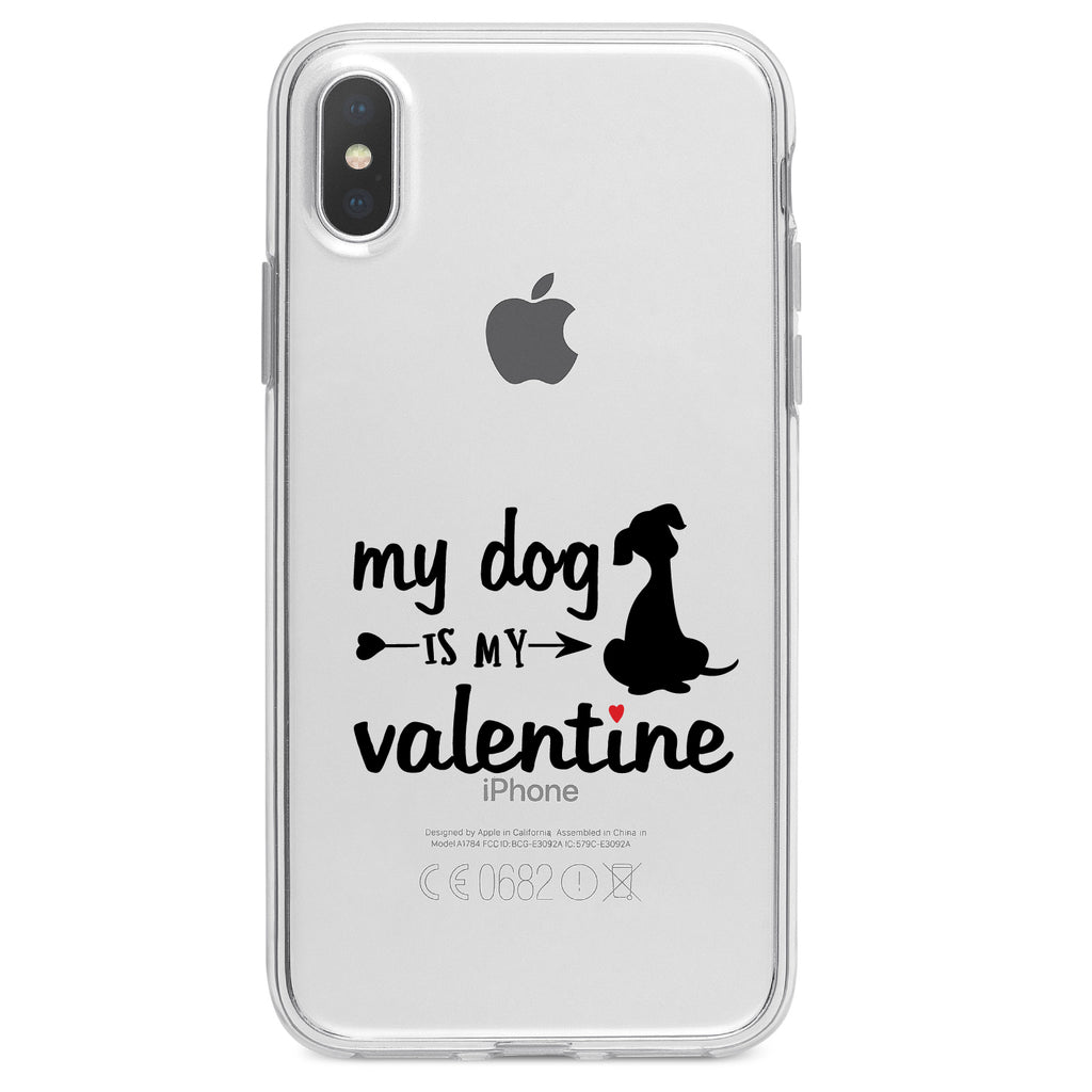 My Dog is My Valentine Clear Shockproof iPhone Case, view 2