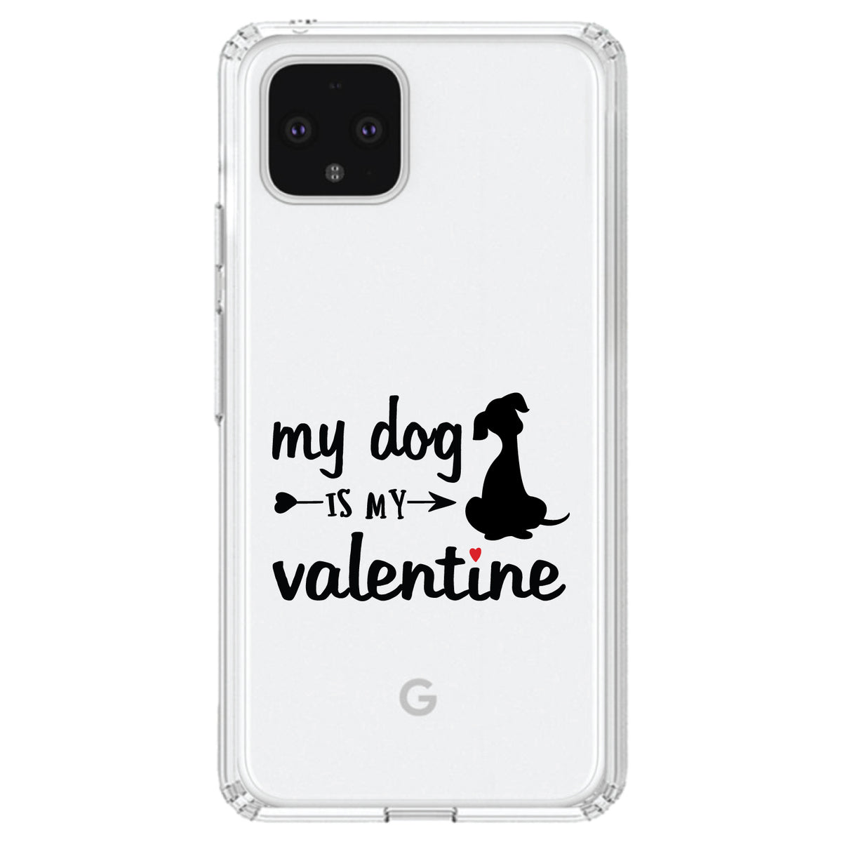 My Dog is My Valentine Clear Shockproof iPhone Case, view 24