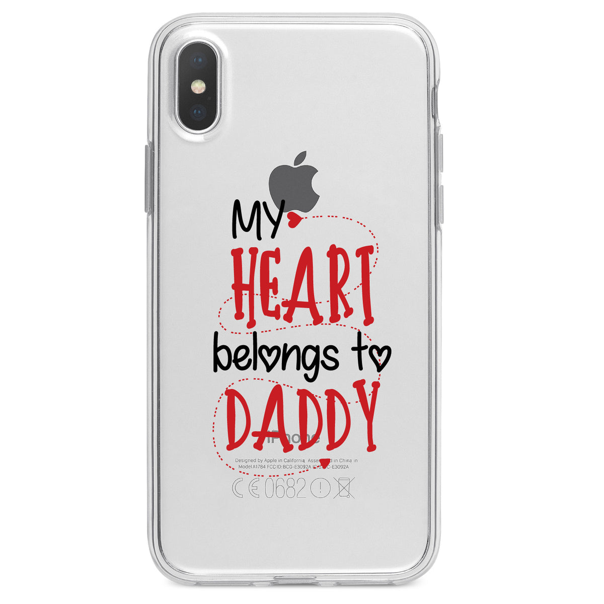My Heart Belongs to Daddy Clear Shockproof iPhone Case, view 3
