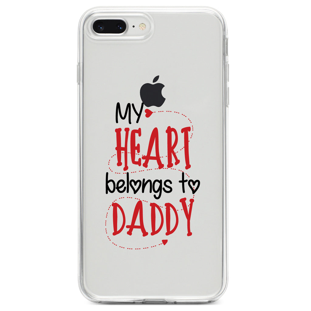 My Heart Belongs to Daddy Clear Shockproof iPhone Case, view 6
