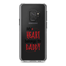 DistinctInk® Clear Shockproof Hybrid Case for Apple iPhone / Samsung Galaxy / Google Pixel - My Heart Belongs to Daddy