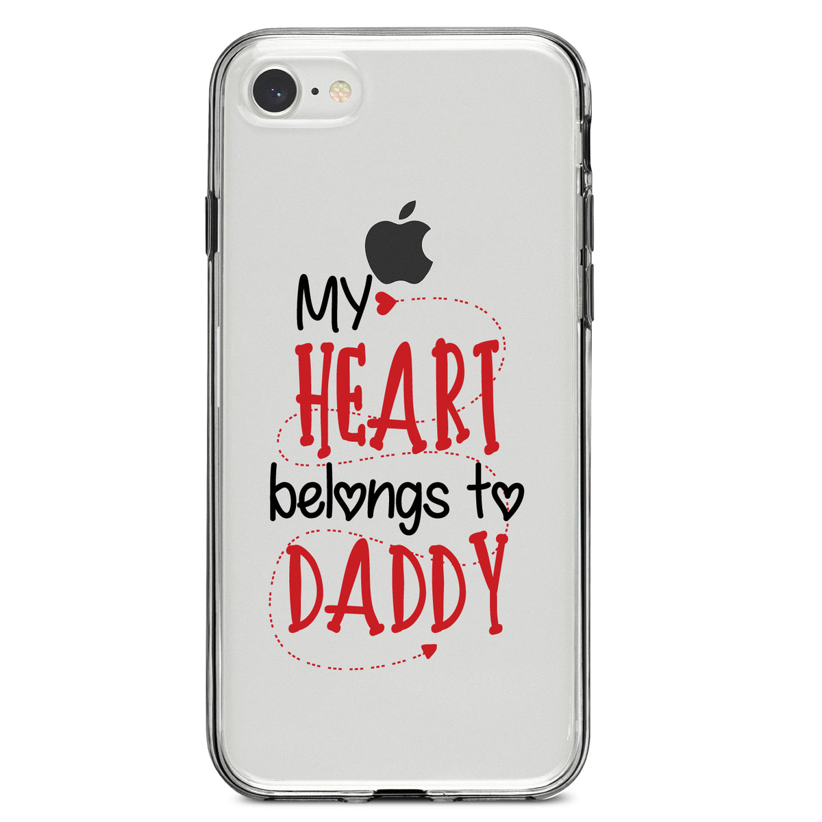 My Heart Belongs to Daddy Clear Shockproof iPhone Case, view 5