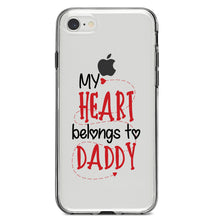 DistinctInk® Clear Shockproof Hybrid Case for Apple iPhone / Samsung Galaxy / Google Pixel - My Heart Belongs to Daddy