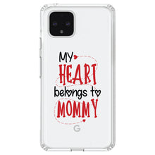 DistinctInk® Clear Shockproof Hybrid Case for Apple iPhone / Samsung Galaxy / Google Pixel - My Heart Belongs to Mommy