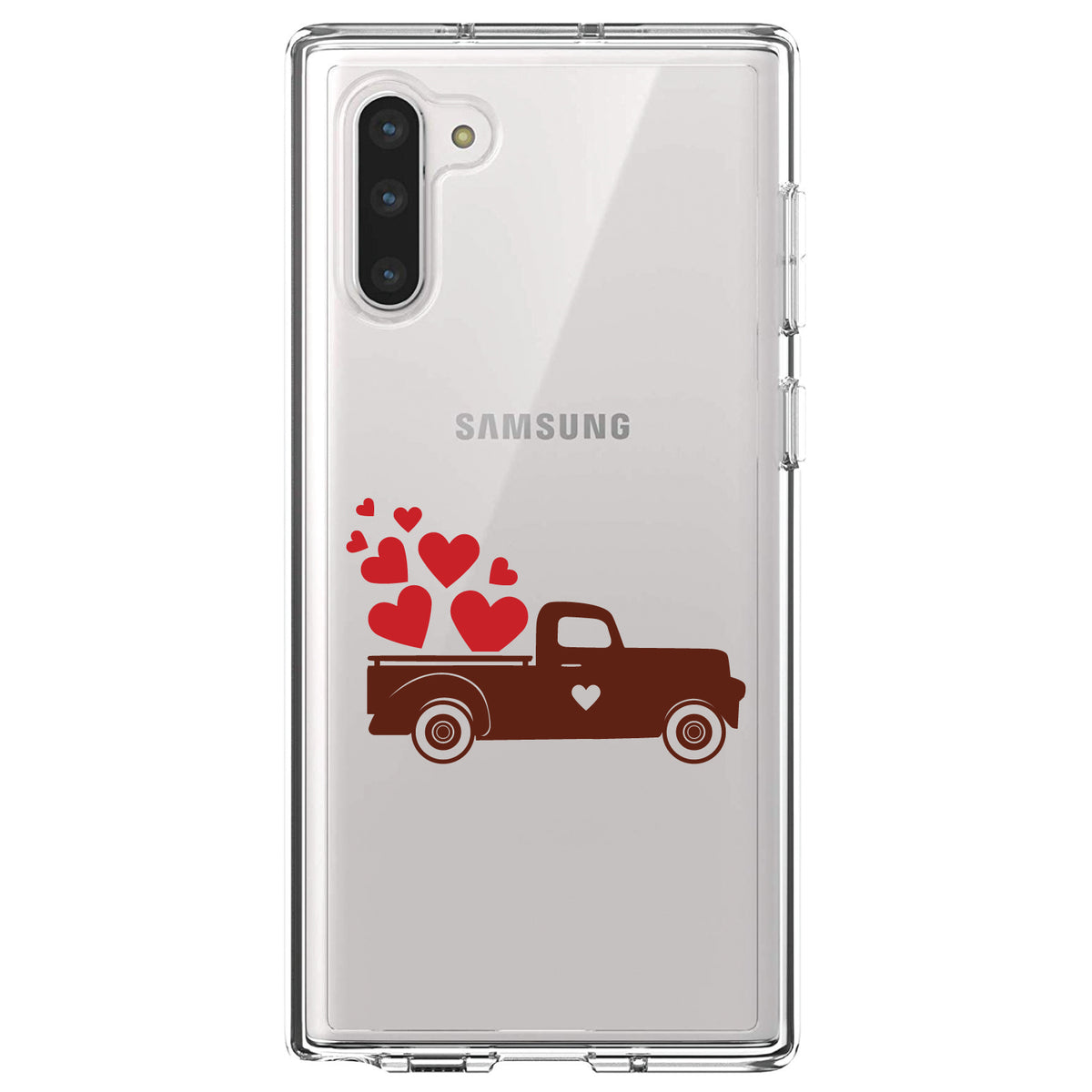 Valentine Truck Red Hearts Clear Shockproof iPhone Case, view 9