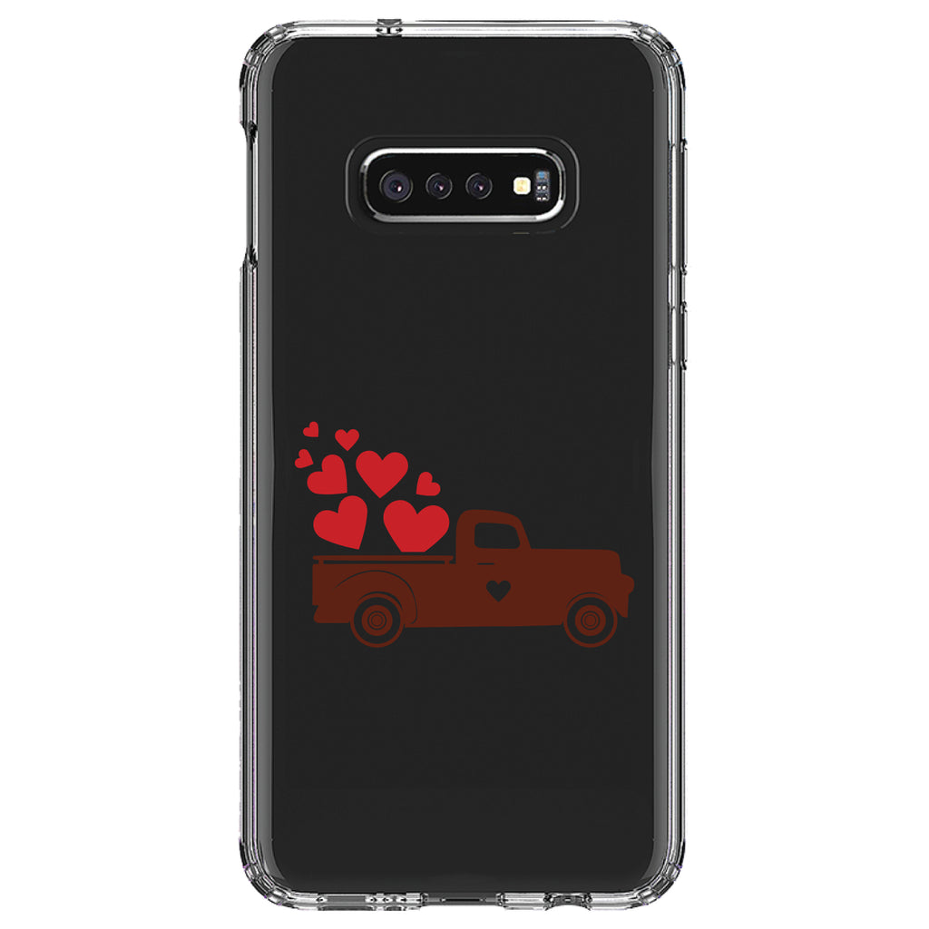 Valentine Truck Red Hearts Clear Shockproof iPhone Case, view 18