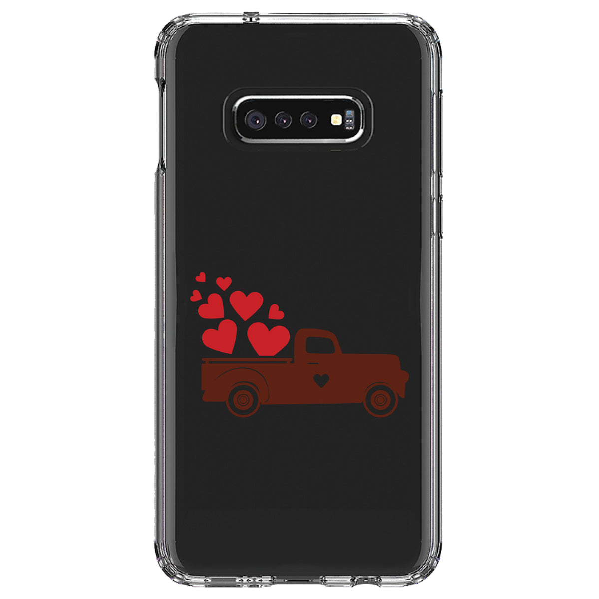 Valentine Truck Red Hearts Clear Shockproof iPhone Case, view 18