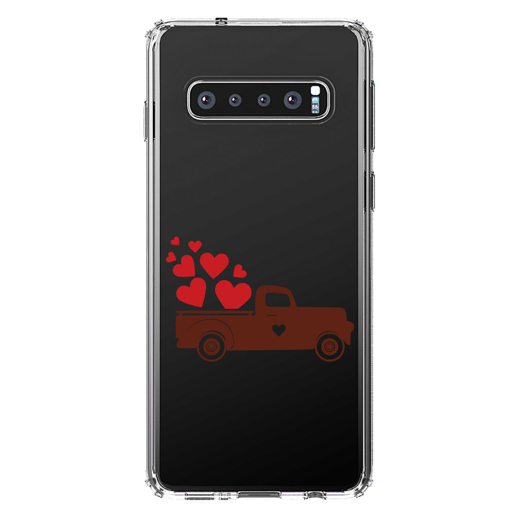 Valentine Truck Red Hearts Clear Shockproof iPhone Case, view 17