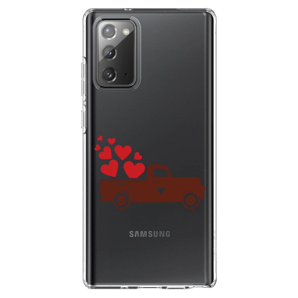 Valentine Truck Red Hearts Clear Shockproof iPhone Case, view 8