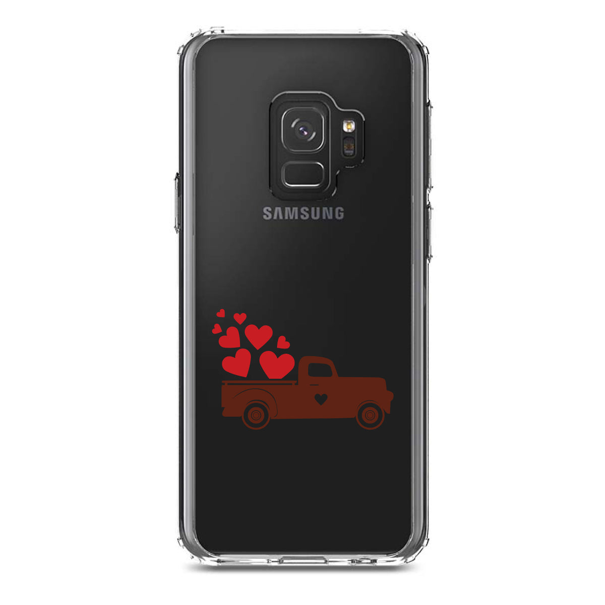 Valentine Truck Red Hearts Clear Shockproof iPhone Case, view 19