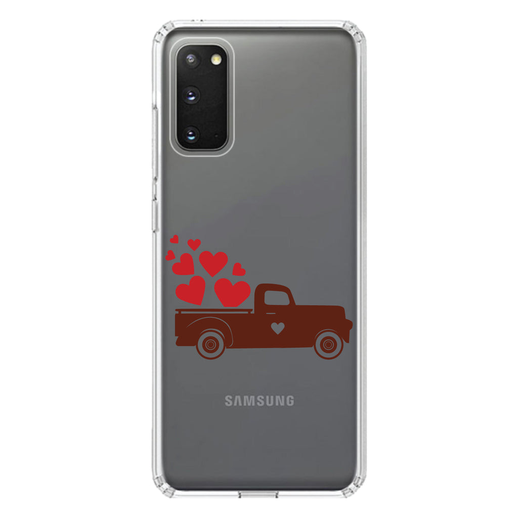 Valentine Truck Red Hearts Clear Shockproof iPhone Case, view 15
