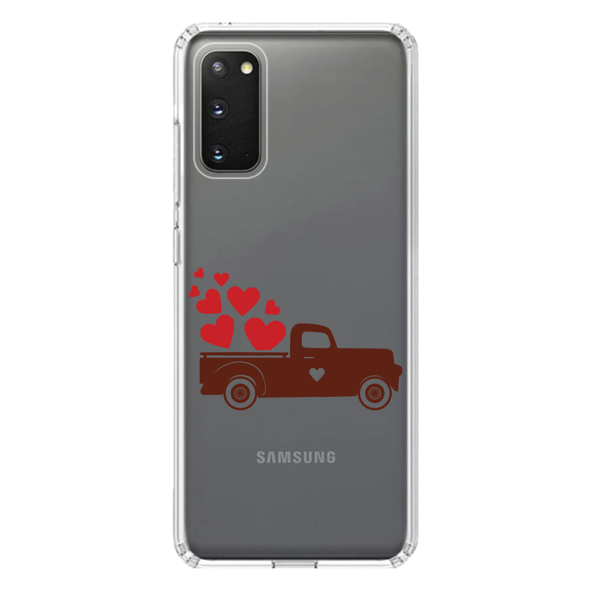 Valentine Truck Red Hearts Clear Shockproof iPhone Case, view 13