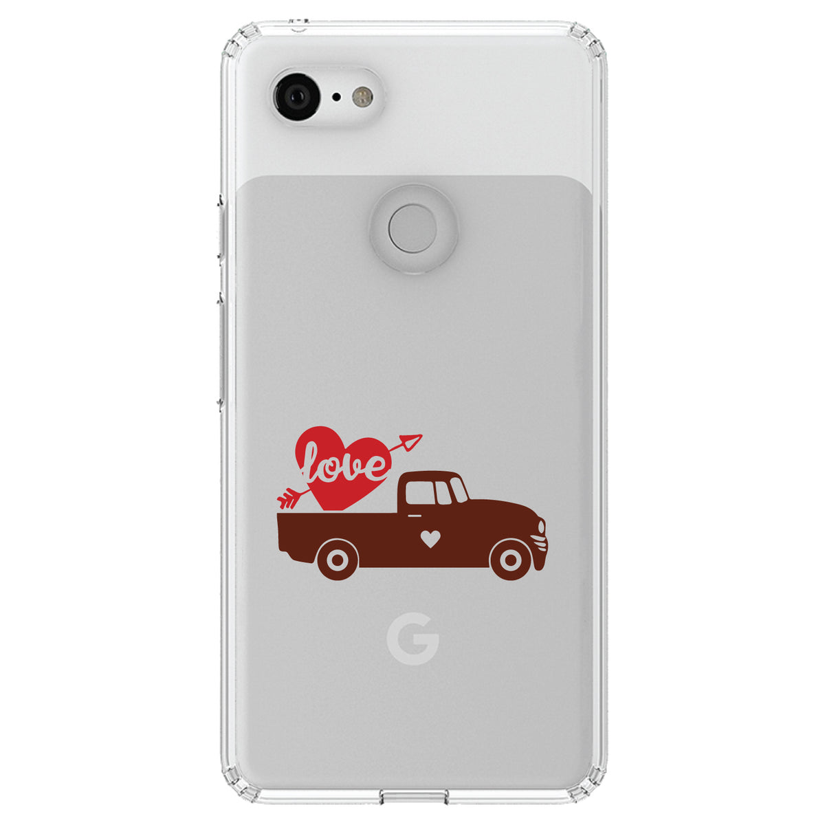 Valentine Truck Red Love Heart Arrow Clear Shockproof iPhone Case, view 21