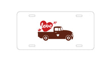 DistinctInk Custom Aluminum Decorative Vanity Front License Plate - Valentine Truck Red Love Heart Arrow
