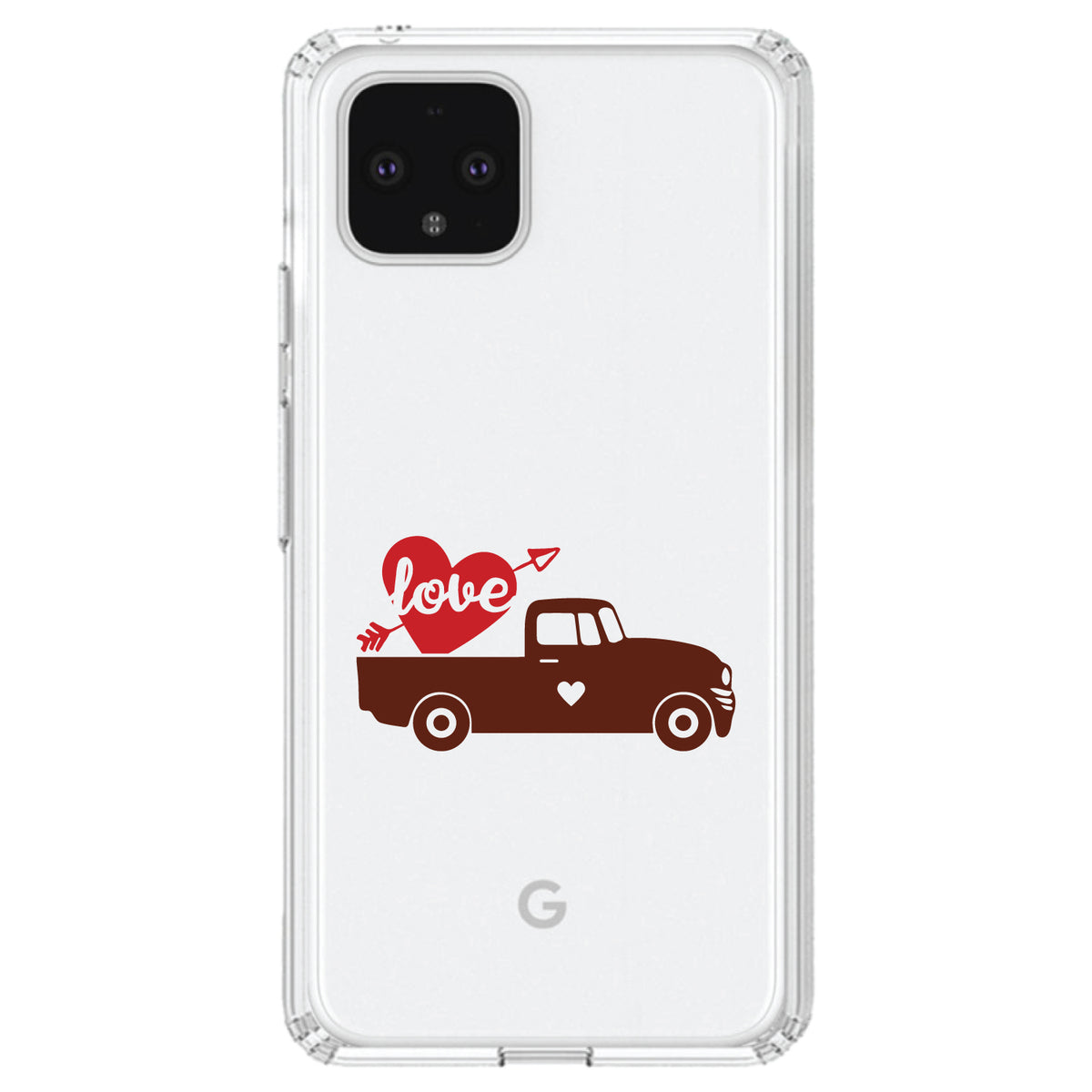 Valentine Truck Red Love Heart Arrow Clear Shockproof iPhone Case, view 24