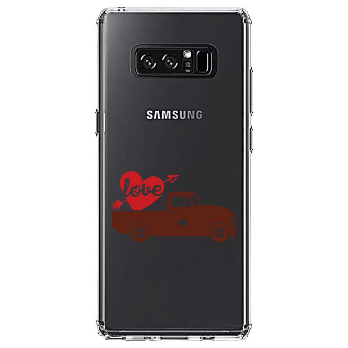 Valentine Truck Red Love Heart Arrow Clear Shockproof iPhone Case, view 12