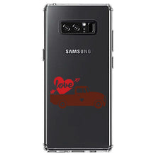 DistinctInk® Clear Shockproof Hybrid Case for Apple iPhone / Samsung Galaxy / Google Pixel - Valentine Truck Red Love Heart Arrow
