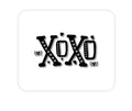 Custom Foam Rubber Mouse Pad - XOXO Black Hearts Valentine