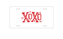 DistinctInk Custom Aluminum Decorative Vanity Front License Plate - XOXO Red Hearts Valentine
