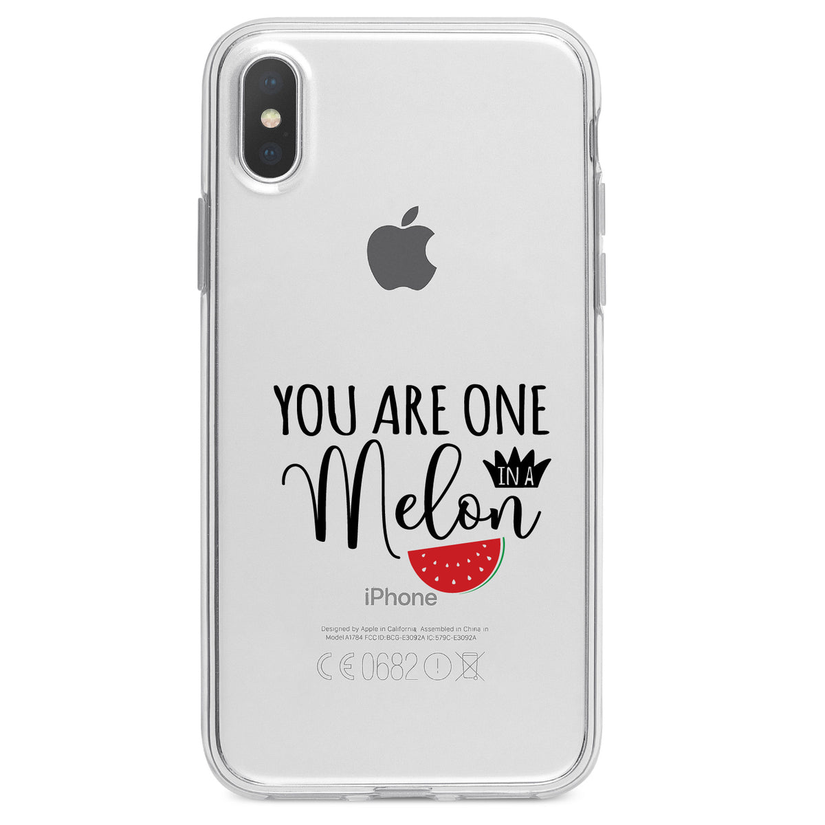 You Are One in a Melon Watermelon Clear Shockproof iPhone Case, view 3